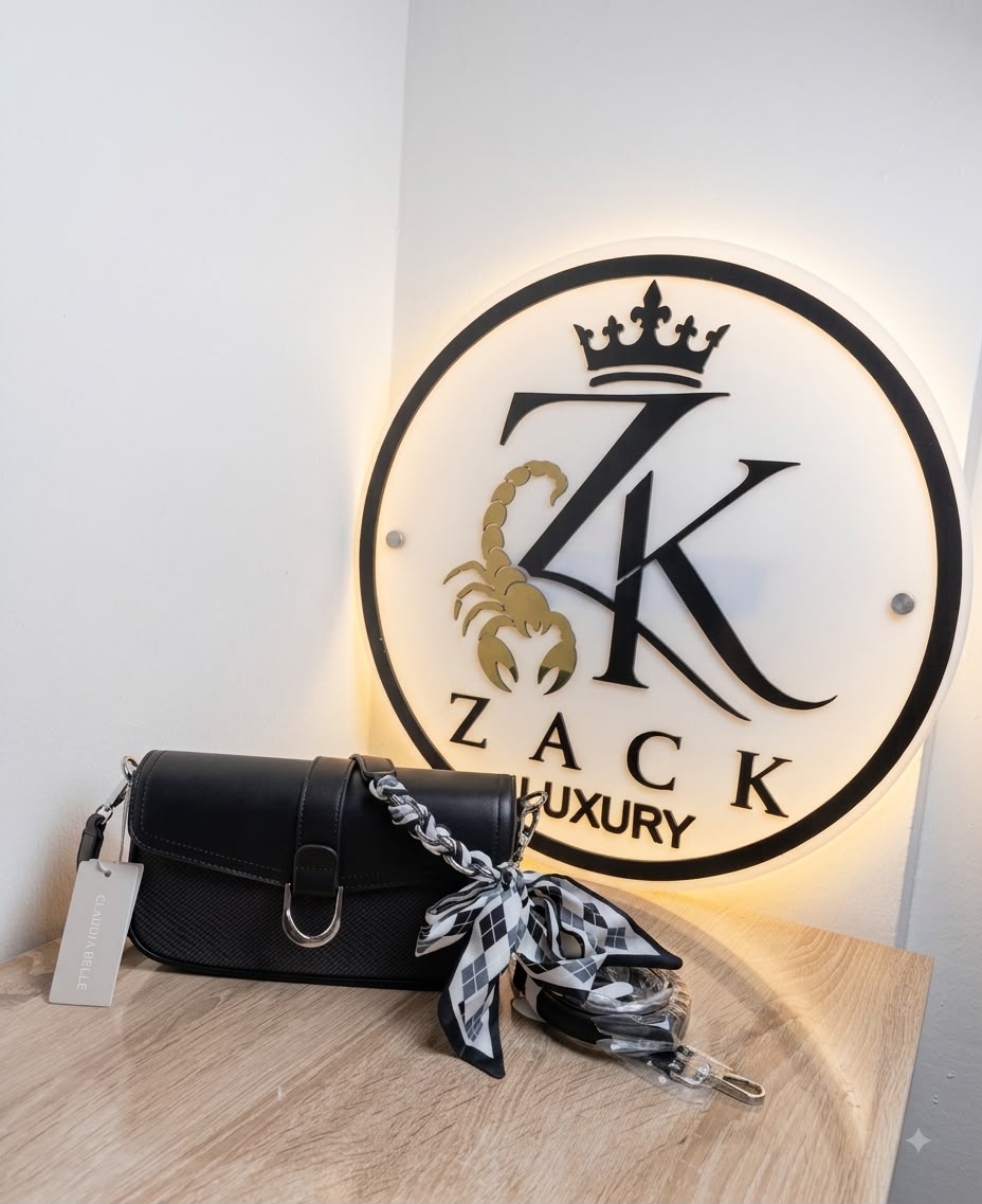 Black Textured Flap Shoulder Bag