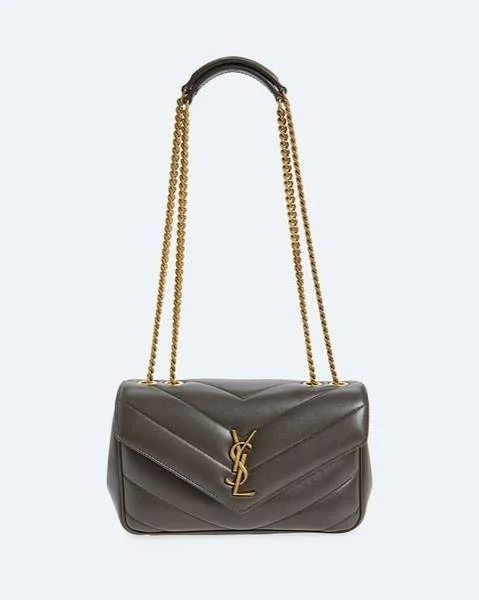 Quilted Chevron Leather Chain Shoulder Bag